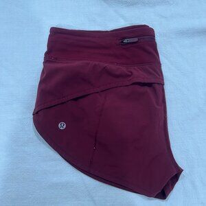 lululemon deep red shorts